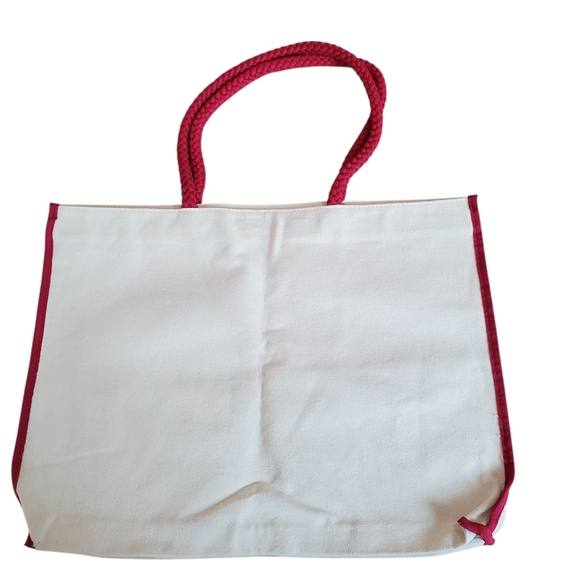 Lancome Pink and Gold Floral Canvas Tote. G0090 - Picture 5 of 6